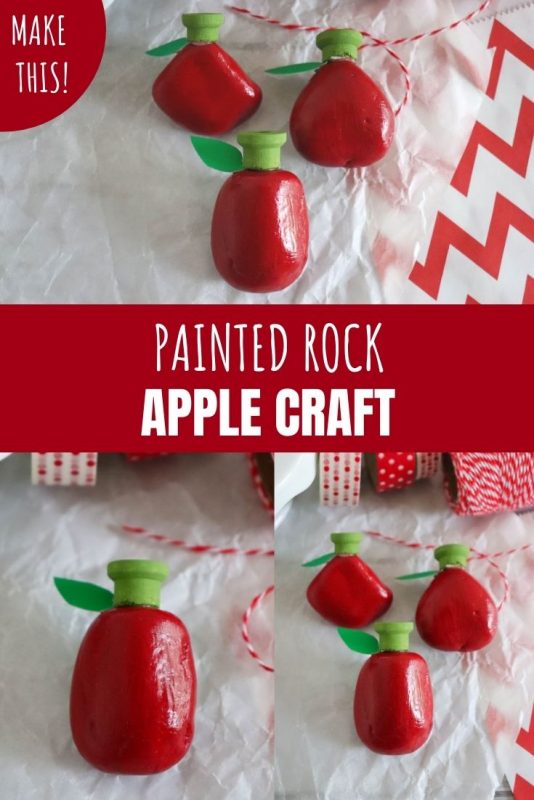 painted rock apple craft