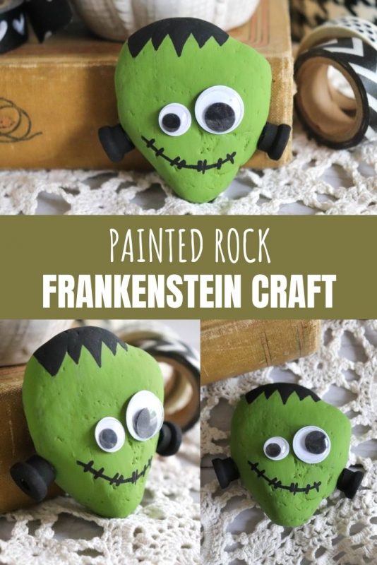 painted rock frankenstein craft