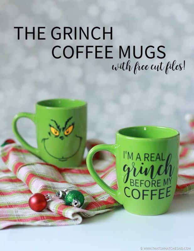 the grinch coffee mugs and free cut files thumb