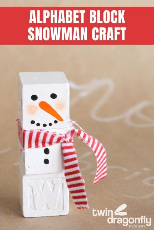 alphabet block snowman craft