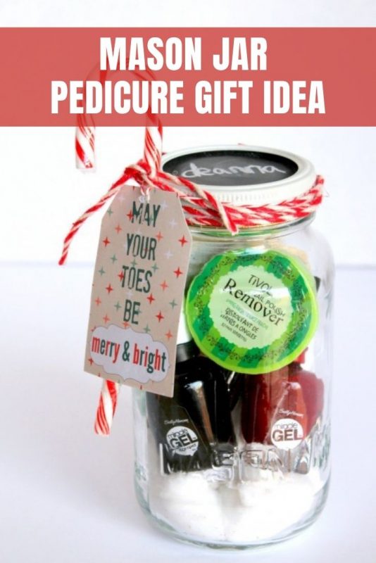mason jar pedicure gift idea