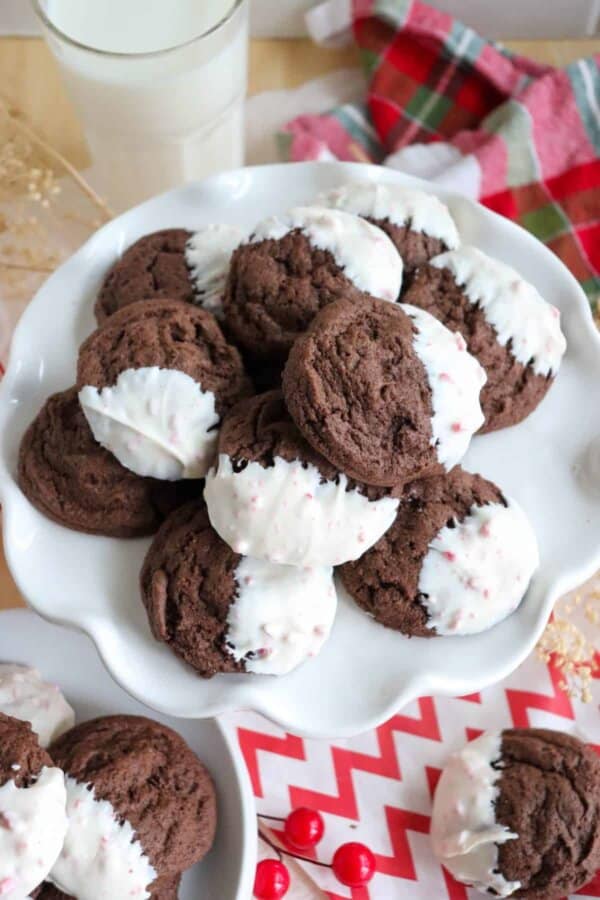 Peppermint Dipped Chocolate Cookies