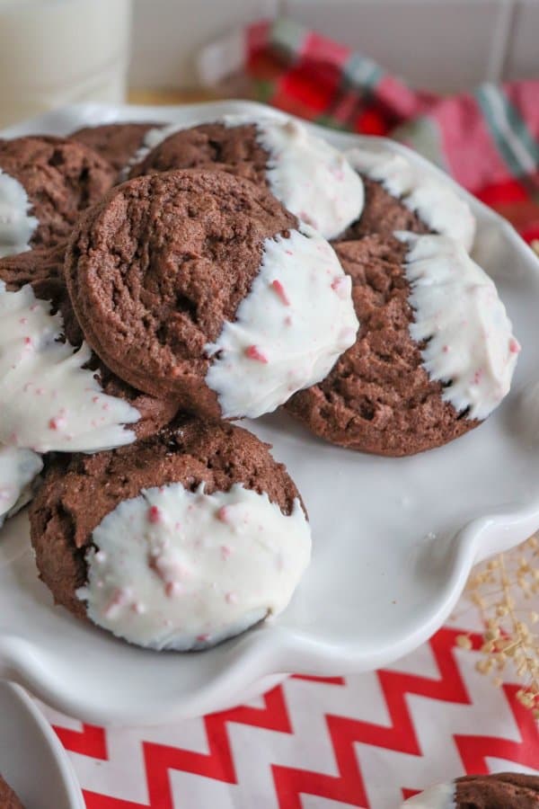 Peppermint Dipped Chocolate Cookies