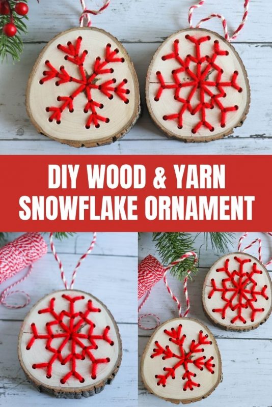 diy wood yarn snowflake