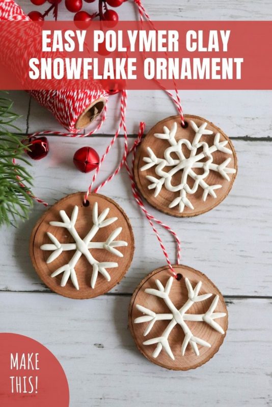 easy polymer clay snowflake ornament