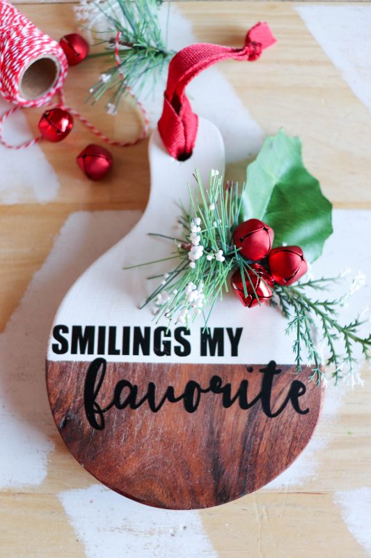 holiday wooden cutting board sign