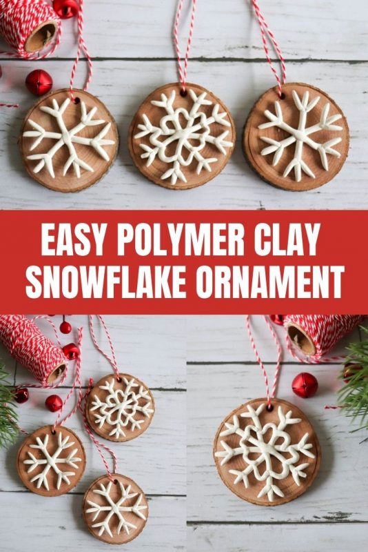polymer clay snowflake ornament