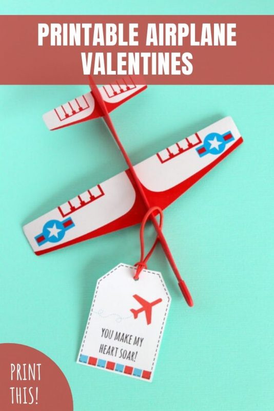 printable airplane valentines