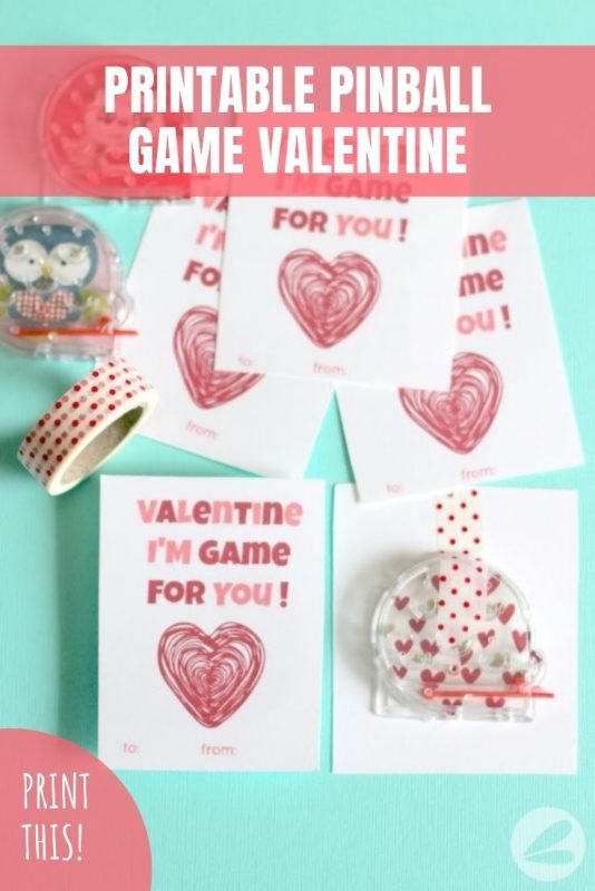 printable pinball game valentine