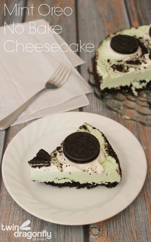 Mint Oreo No Bake Cheesecake Recipe x