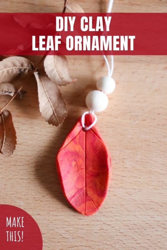 diy clay leaf ornament