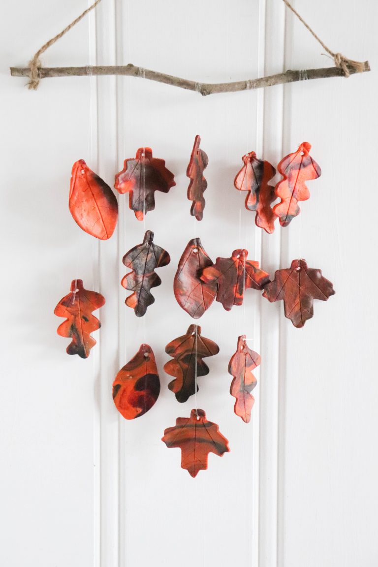 DIY Polymer Clay Leaf Wall Hanging