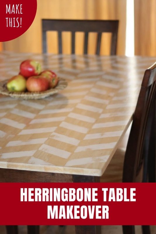 herringbone table makeover