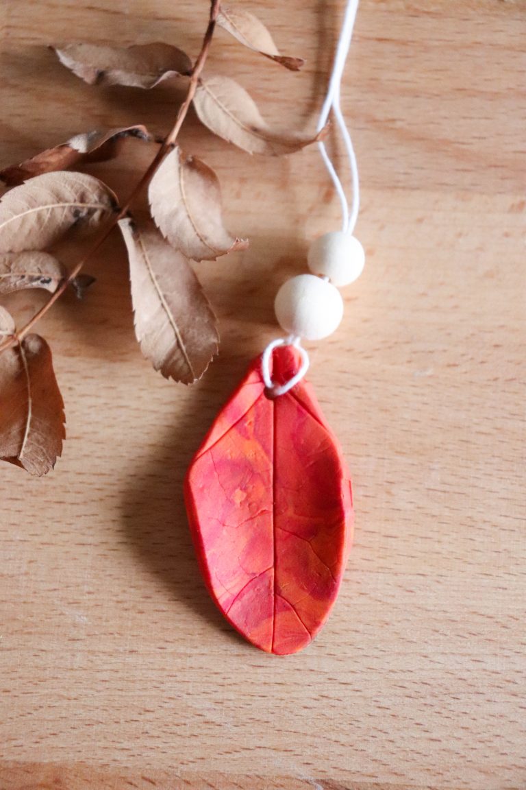 DIY Polymer Clay Leaf Ornament