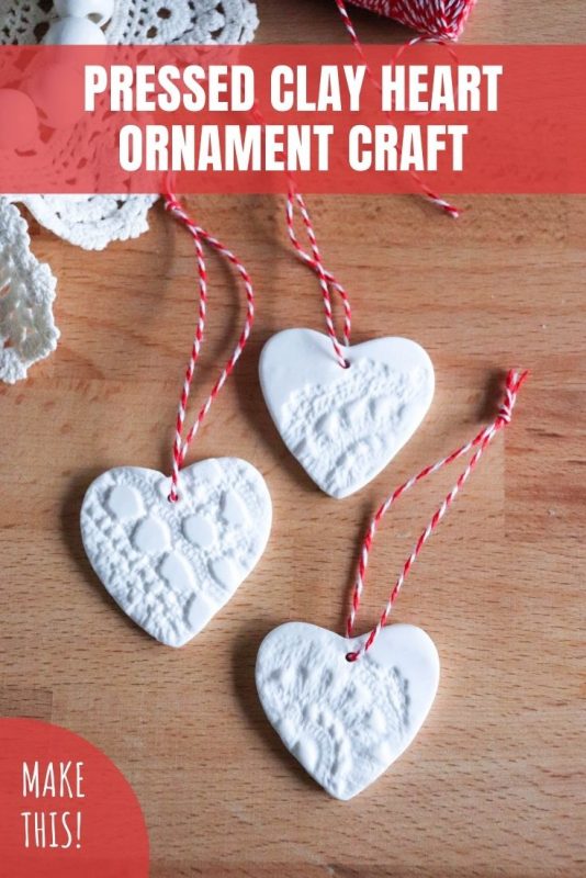 Pressed Polymer Clay Heart Ornament Craft » Homemade Heather