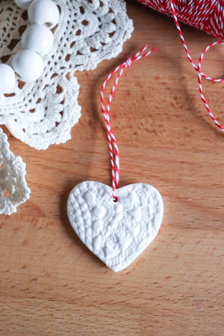 Pressed Polymer Clay Heart Ornament Craft