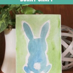 watercolor glue bunny craft