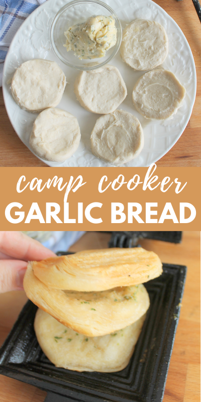 camp cooker garlic bread