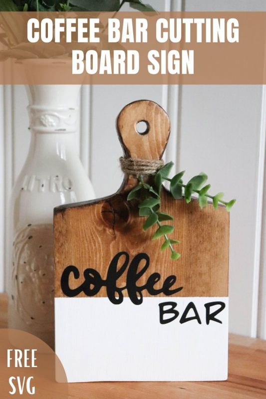 coffee bar cutting board sign