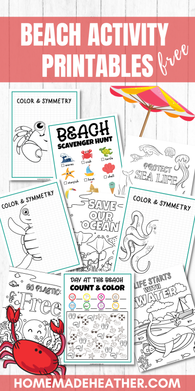 beach activity printable worksheets