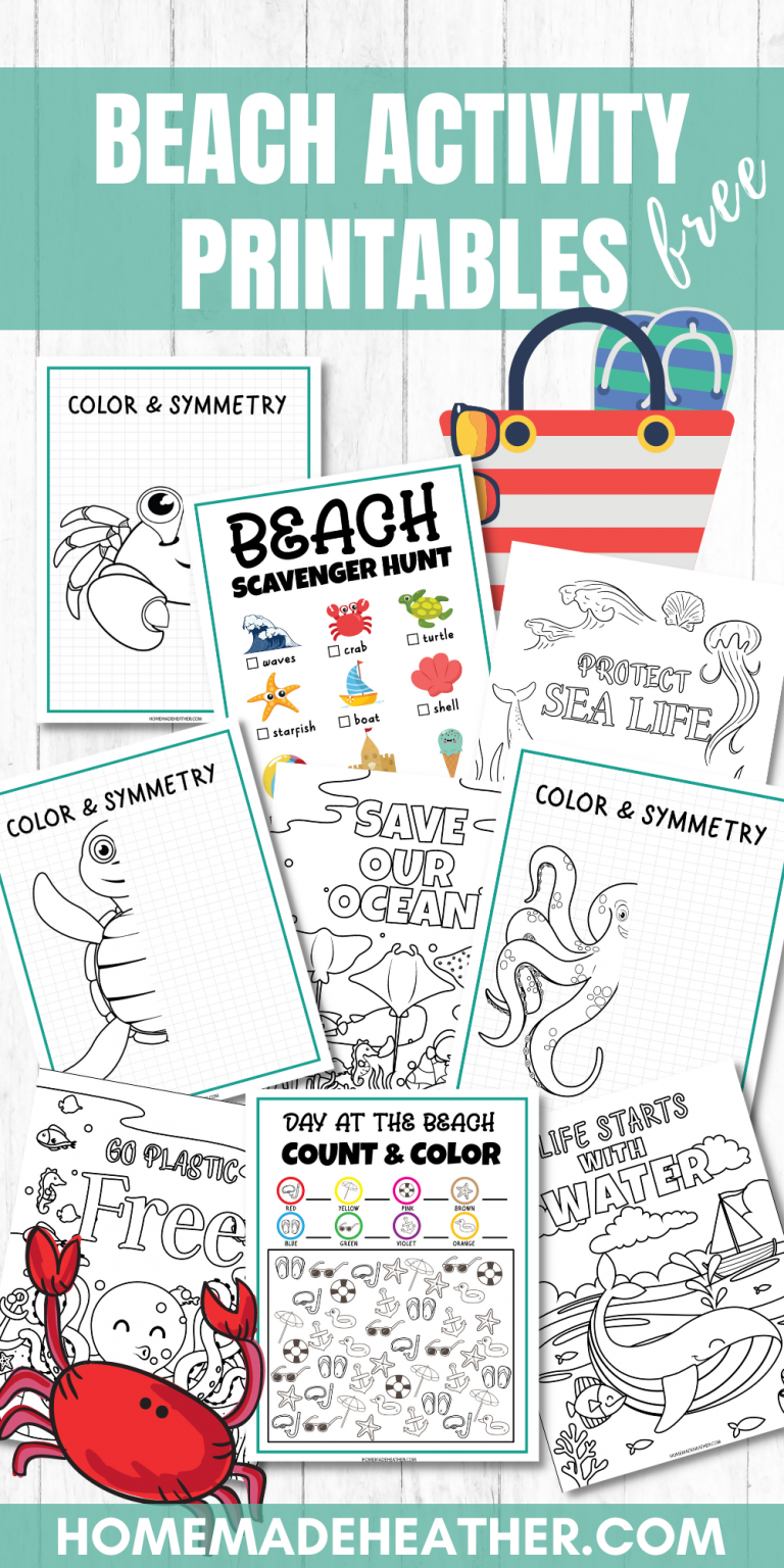 Free Beach Activity Printable Worksheets