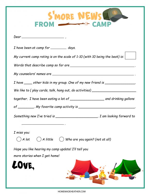 camping letter