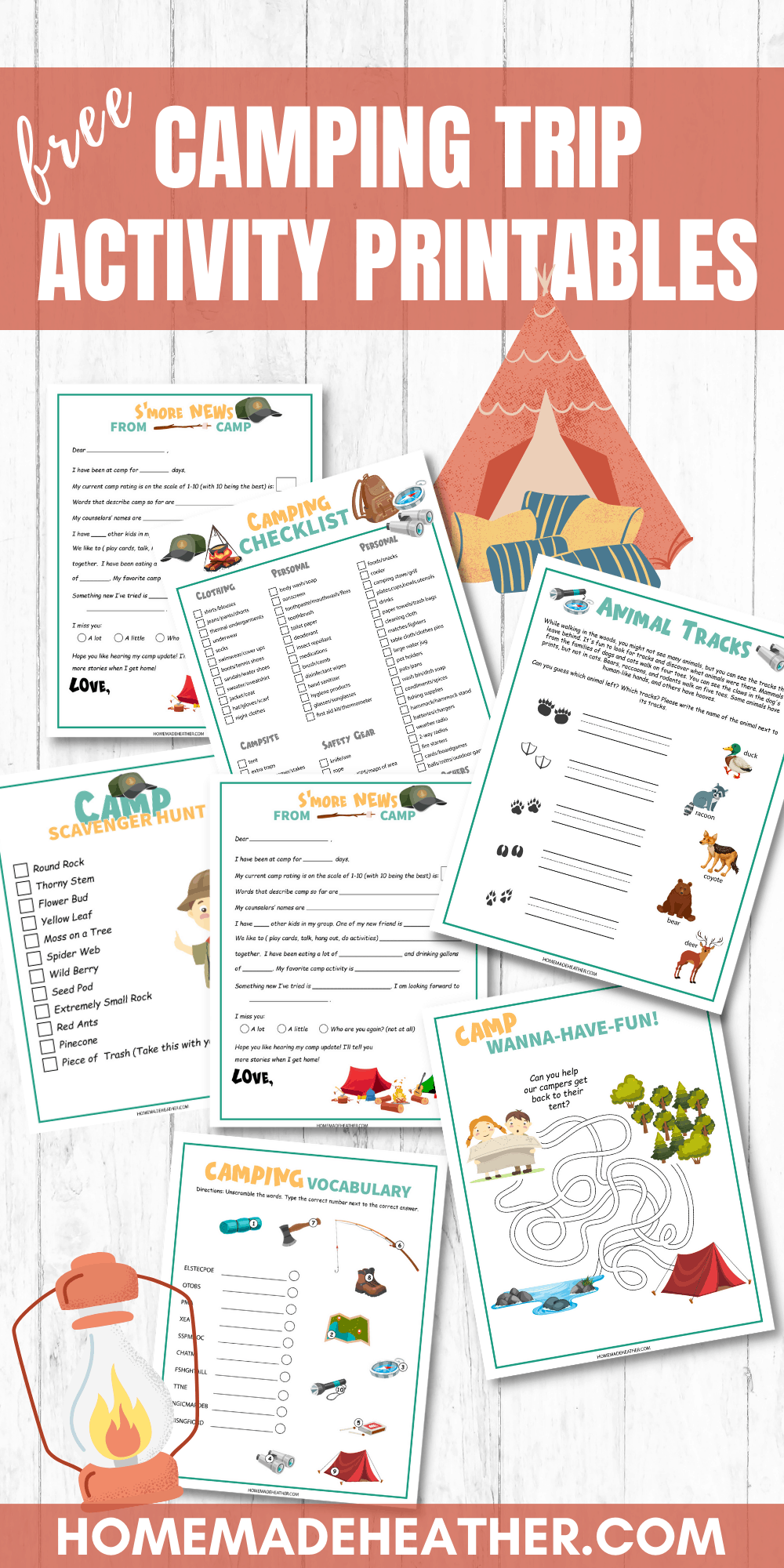 camping trip activity printables