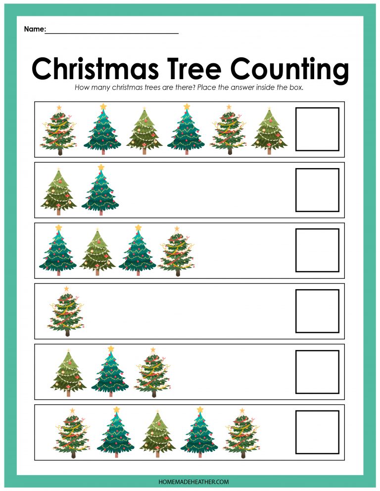 Free Christmas Tree Activity Printables » Homemade Heather