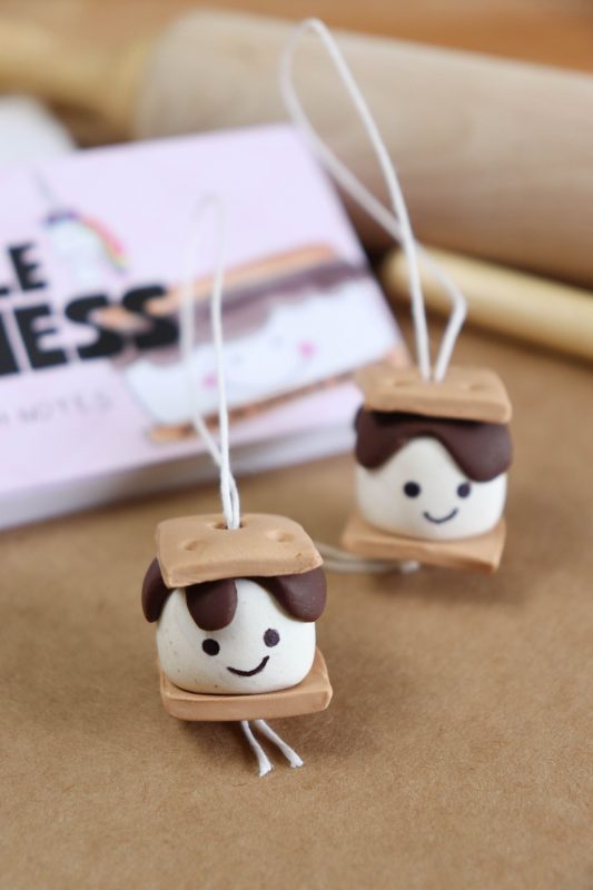 Clay smore ornament with cute face.