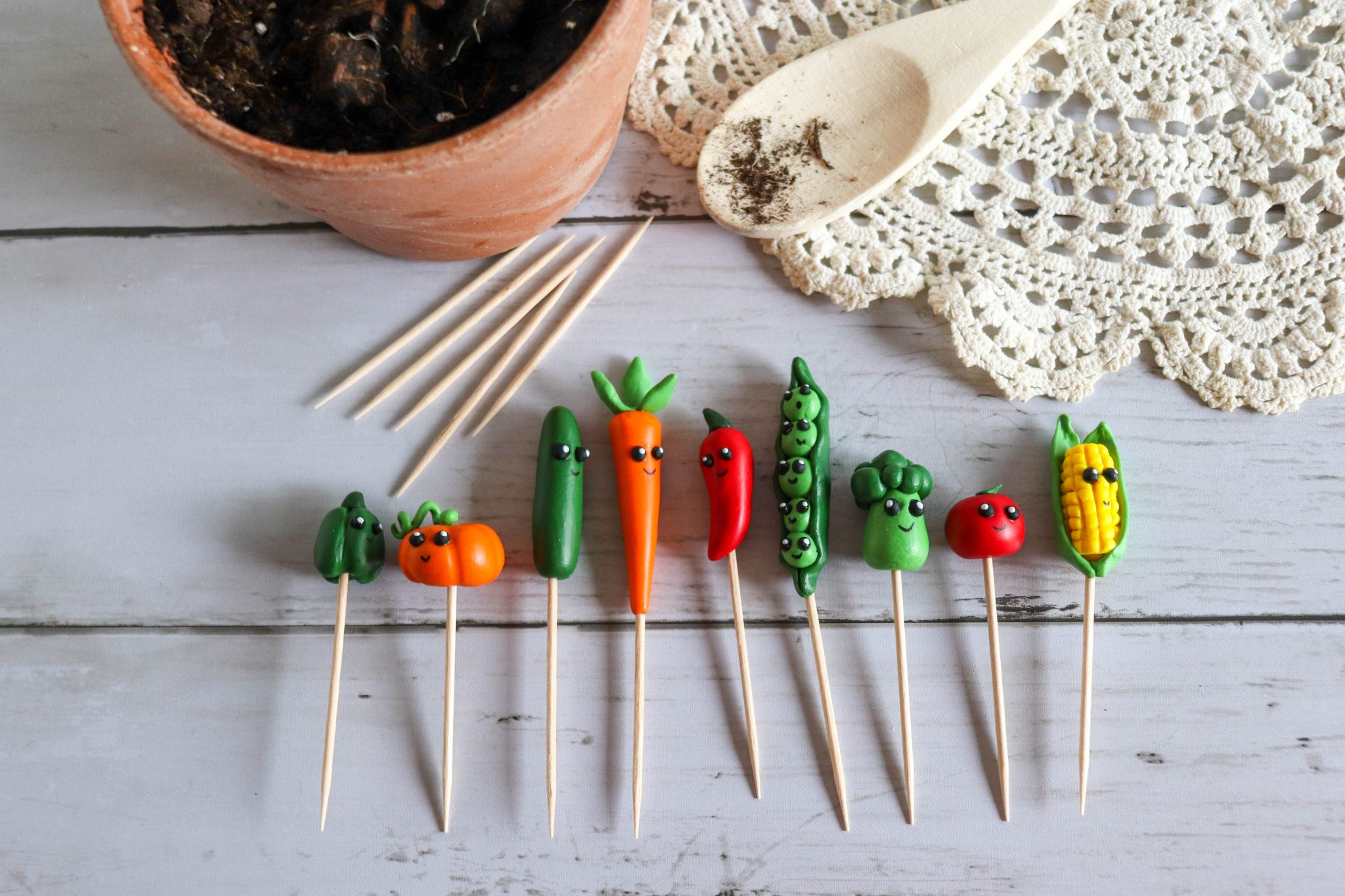 Diy Clay Vegetable Garden Markers » Homemade Heather