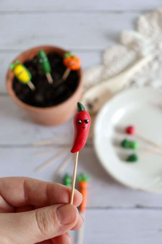 clay vegetable hot pepper plant marker
