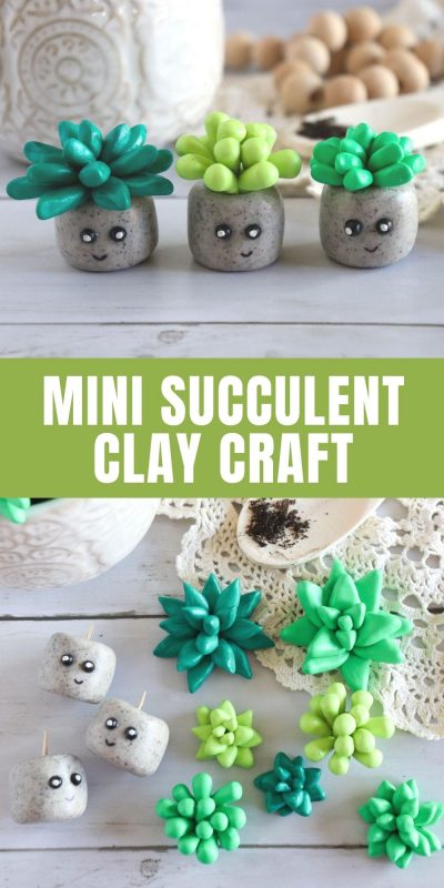 diy mini polymer clay succulent