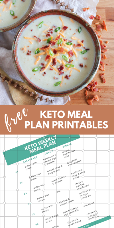 free keto meal plan printables