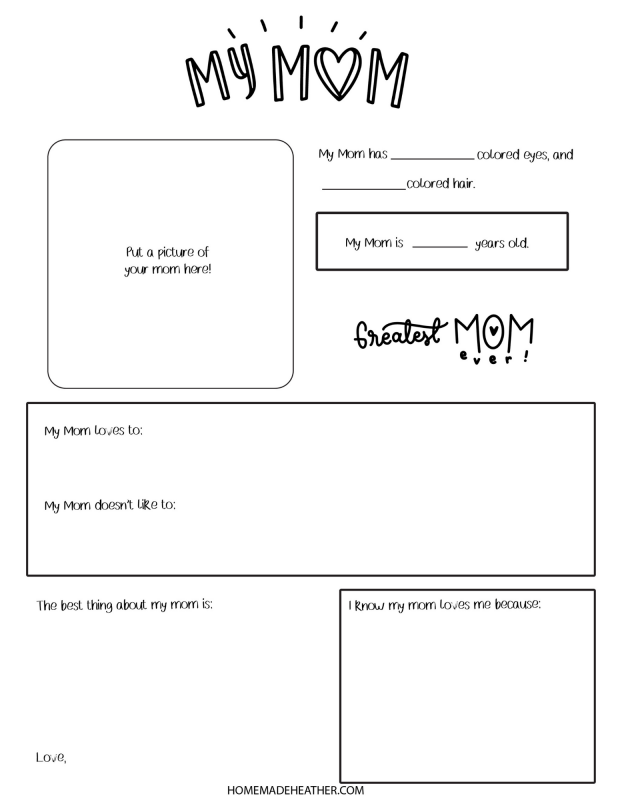 mothers day activity printables