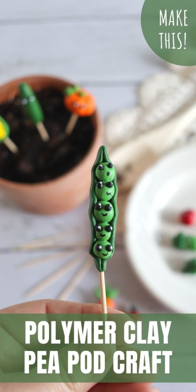 polymer clay pea pod craft