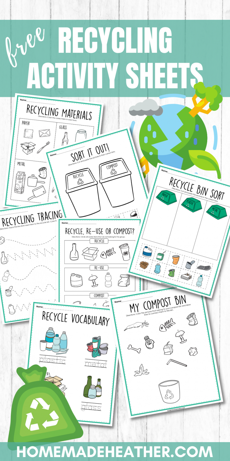 Free Recycling Activity Printable Sheets