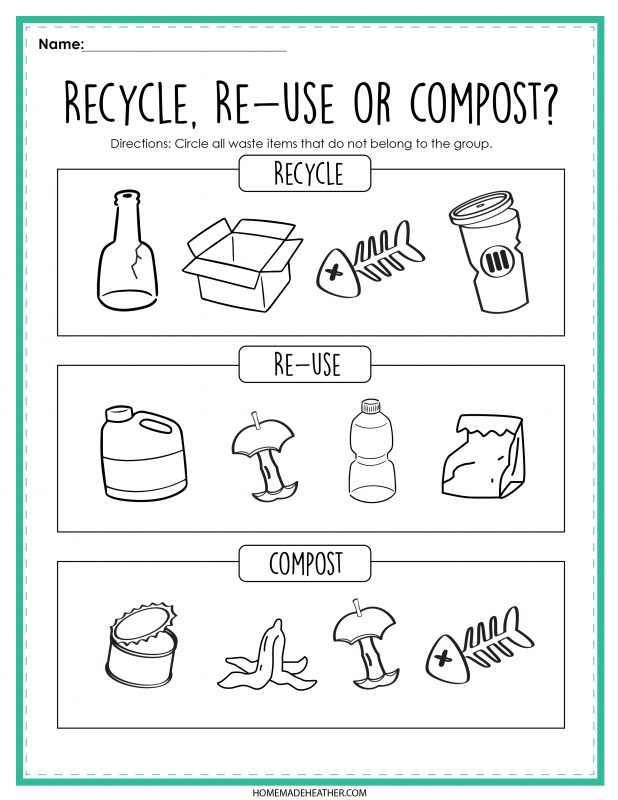 Recycling Activity Printable