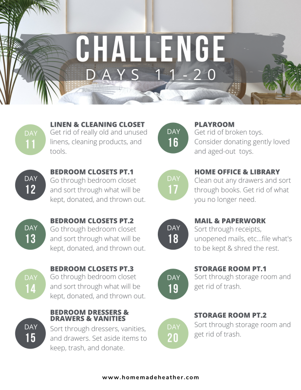 mothers day activity printables spring clean organization challenge