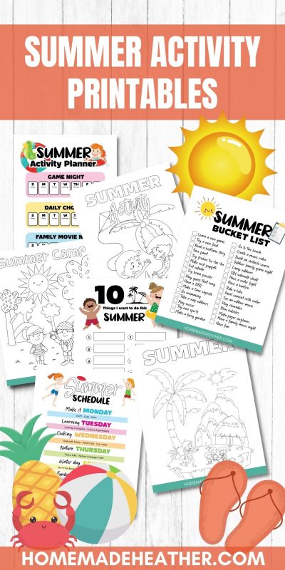 summer activity printable sheets
