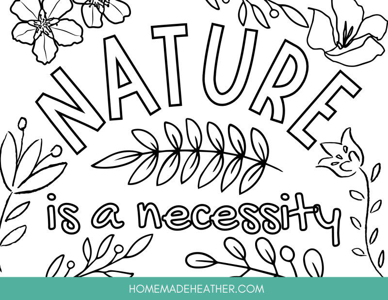 nature printable coloring page
