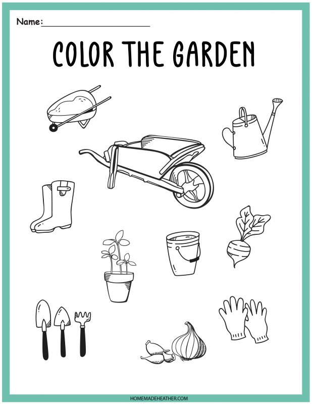 free gardening work sheet