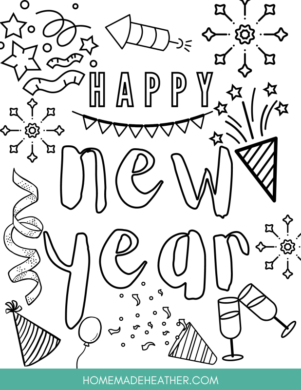 beach activity set New Years Coloring Sheet