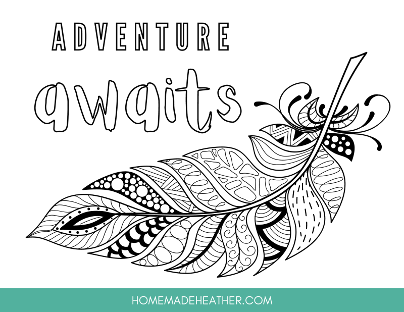 feather printable coloring page