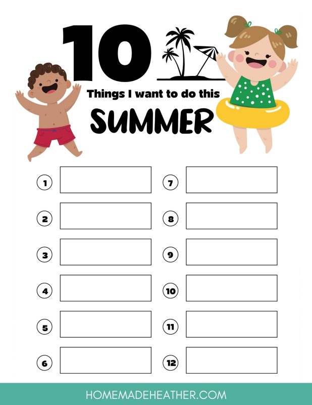 summer activity printables