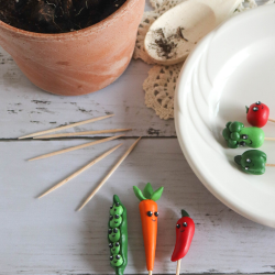 vegetable clay plant markers