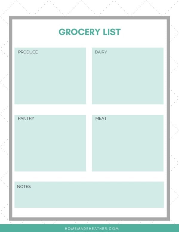 Grocery List Printable