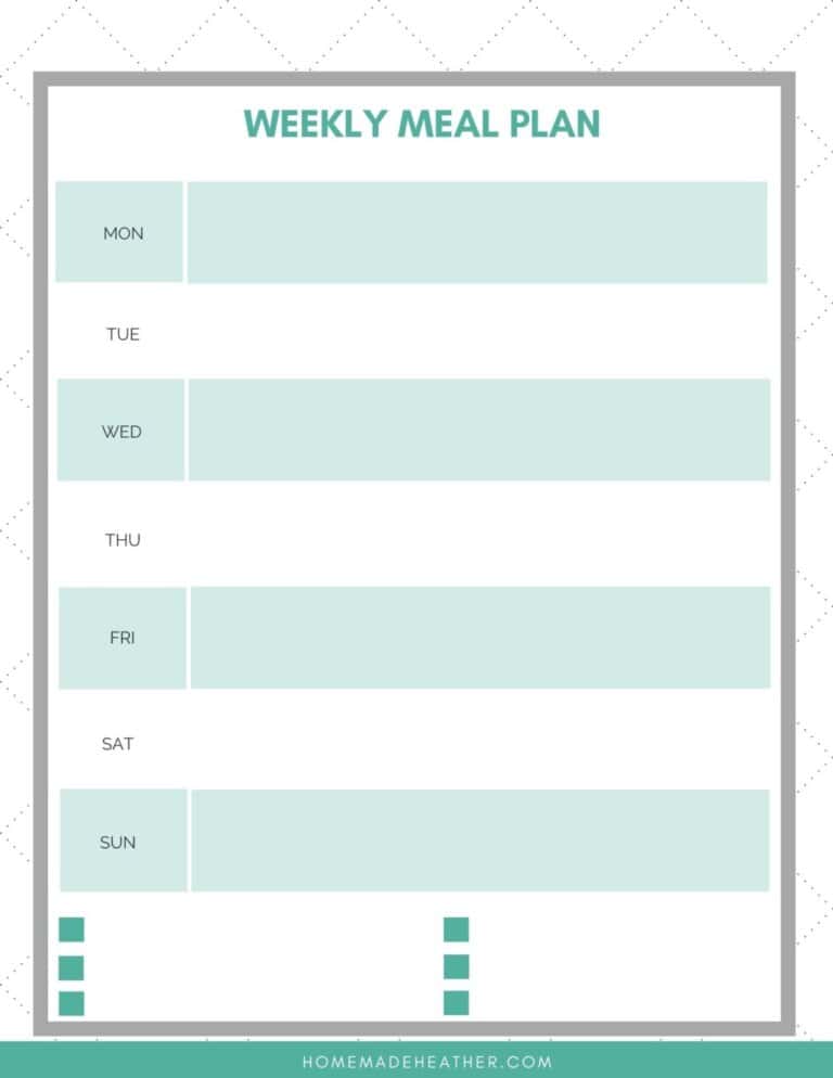 Weekly Meal Planner Printable Free Download