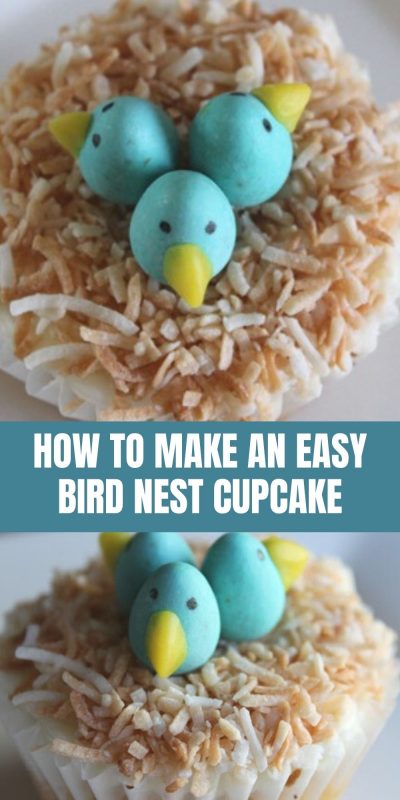 how to make easy bird nest cupcakes