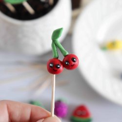 polymer clay fruit plant markers