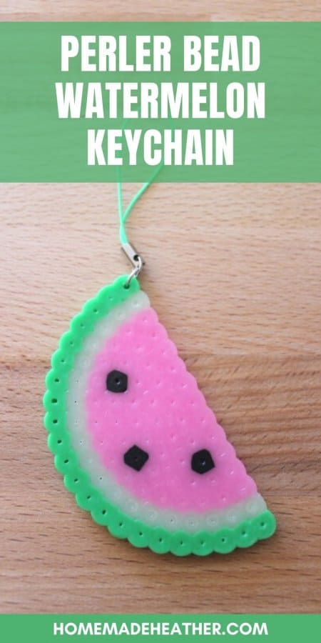 Perler Bead Watermelon Keychain